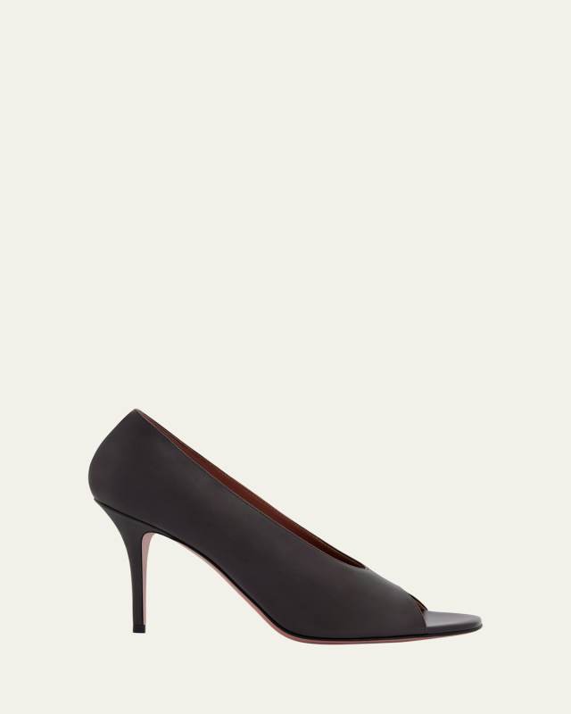 Julianne Peep-Toe Leather Pumps